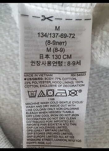 GAP KIZ COCUK SWEATSHIRT 6-8 YAŞ