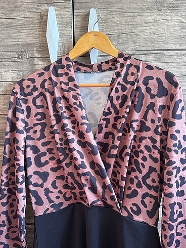 xl Beden Leopar elbise