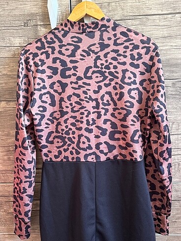 xl Beden siyah Renk Leopar elbise