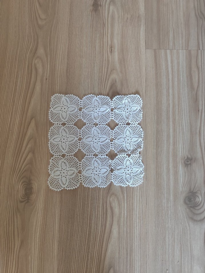 El Yapımı Beyaz Dantel Masa Örtüsü(170x170 cm) - Görsel 3
