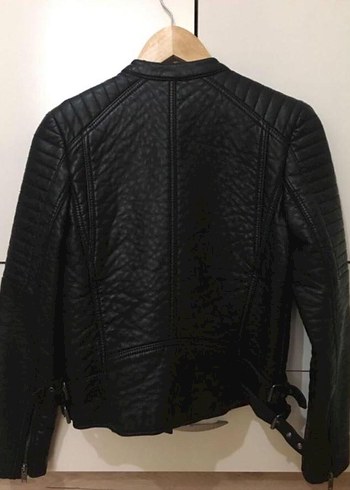 Mango deri motorcu ceketi - Görsel 4