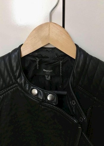 Mango deri motorcu ceketi - Görsel 5