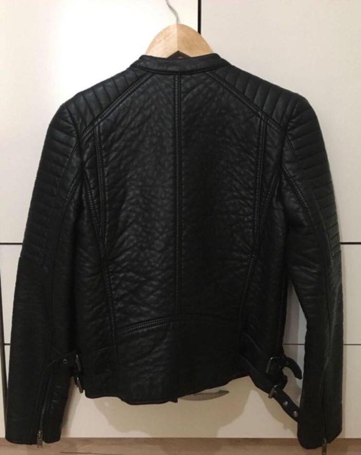 Mango deri motorcu ceketi - Görsel 4