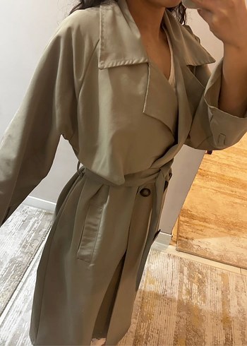 Bej Kadın Trençkot - Görsel 2