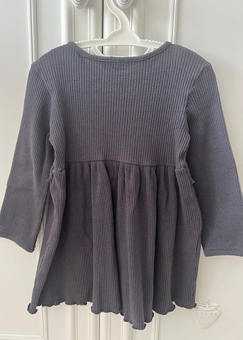 Kız Çocuk Gri Uzun Kollu Triko Elbise - Görsel 2