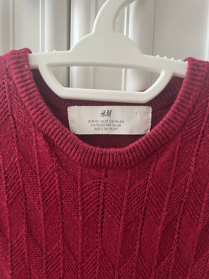 Bordo Triko Kız Çocuk Elbise - Görsel 3