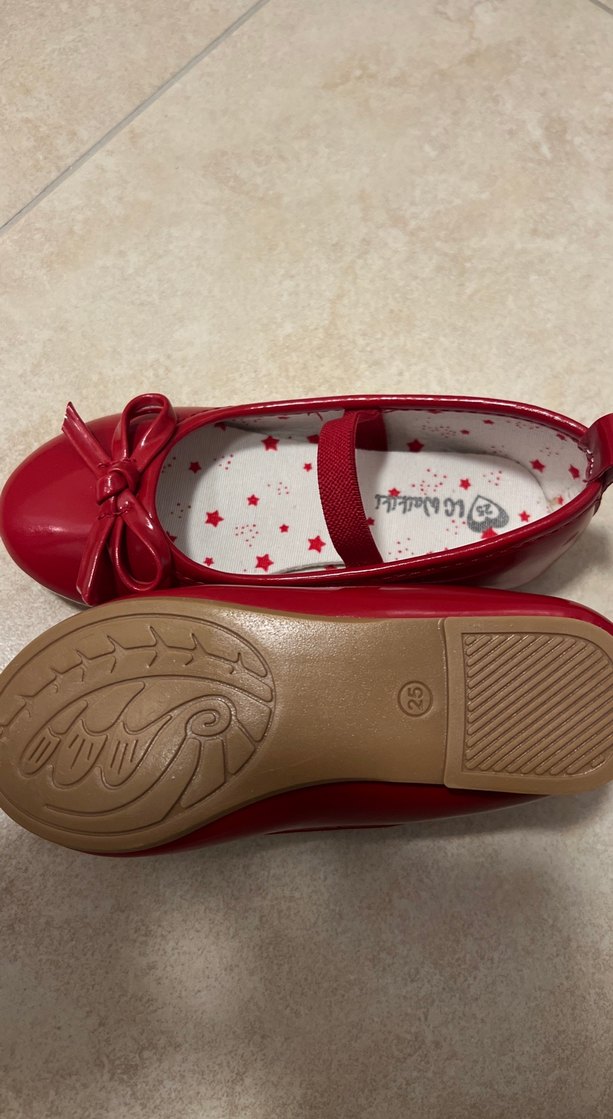 Kız Çocuk Kırmızı Fiyonklu Babet Ayakkabı - Görsel 2