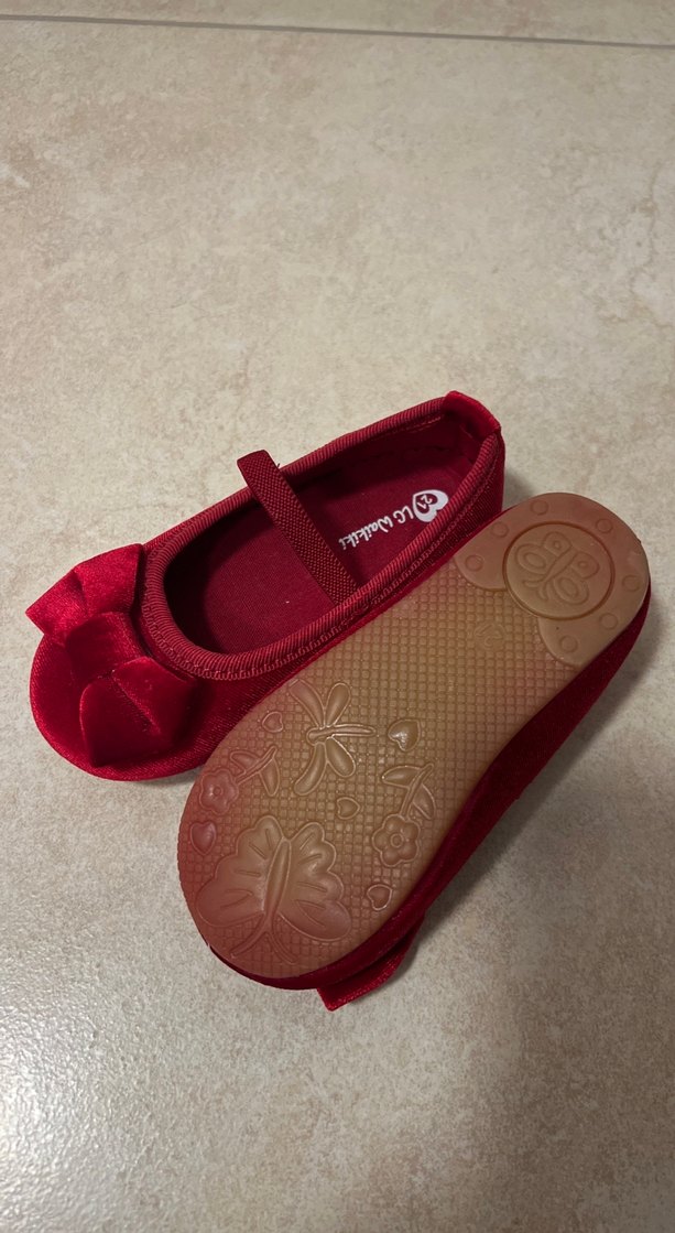 Kırmızı Fiyonk Detaylı Kız Bebek Babet - Görsel 2