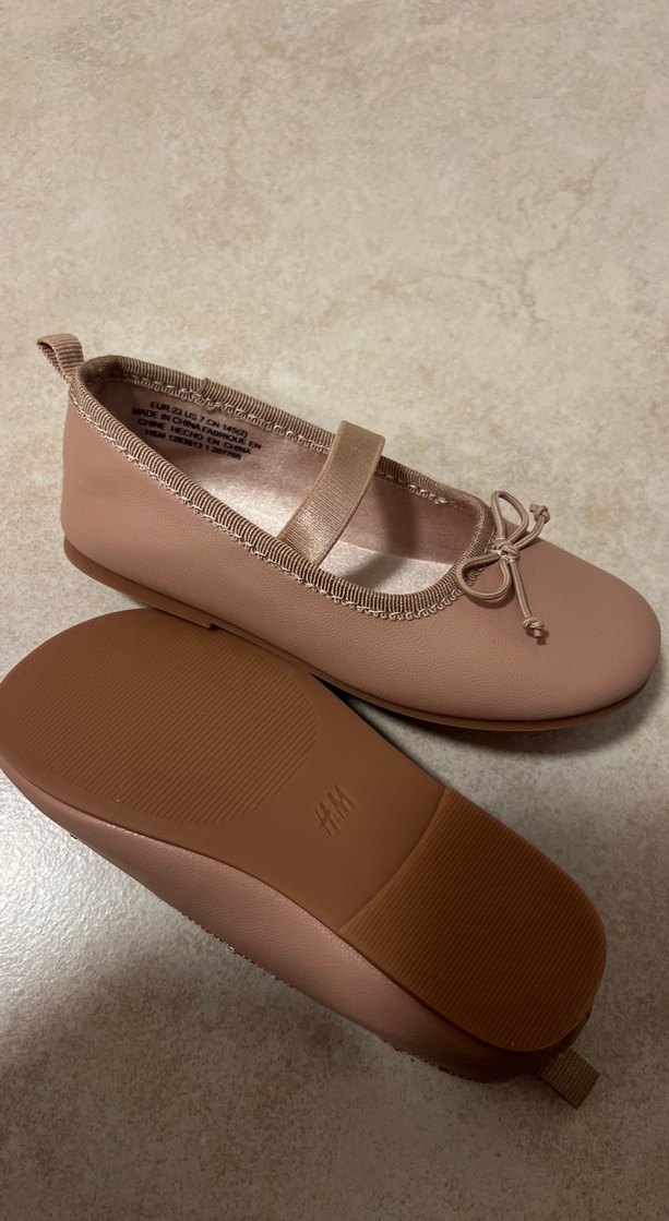 Pudra Rengi Kız Çocuk Fiyonklu Babet Ayakkabı - Görsel 2