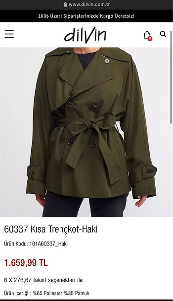 DİLVİN KISA TRENÇKOT