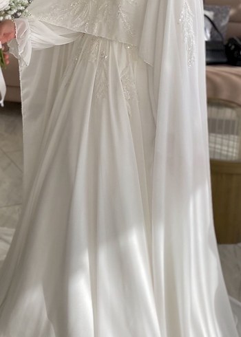 ÖZEL DİKİM PELERİNLİ GELİNLİK - Görsel 6