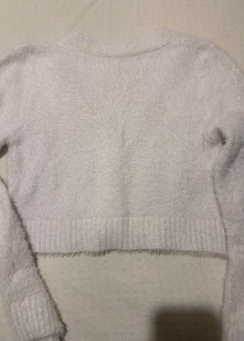 Stradivarius Düğmeli Beyaz V Yaka Triko Hırka - Görsel 4