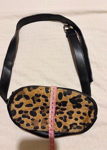 Leopar Desenli Deri Kadın Kemerli Bel Çantası - Görsel 2