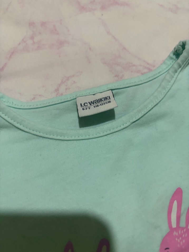 Kız Çocuk Turkuaz Uzun Kollu Tişört - Görsel 2