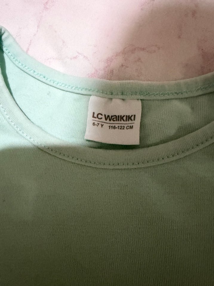 Lc Waikiki Kız Çocuk Yeşil Unicorn Baskılı Uzun Kollu Tişört - Görsel 3