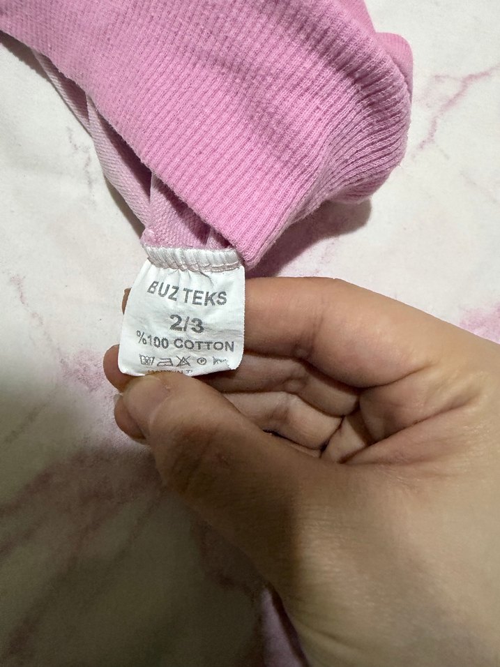 Pembe Uzun Kollu Kız Sweatshirt - Görsel 2