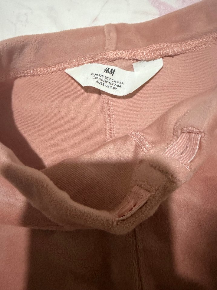 H&M Pembe Süet Kız Tayt - Görsel 2