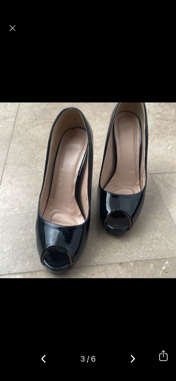 Siyah Rugan Stiletto Kadın Topuklu Ayakkabı - Görsel 2