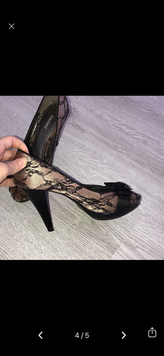 Dantel Detaylı Kahverengi Platform Topuklu Kadın Ayakkabı - Görsel 2