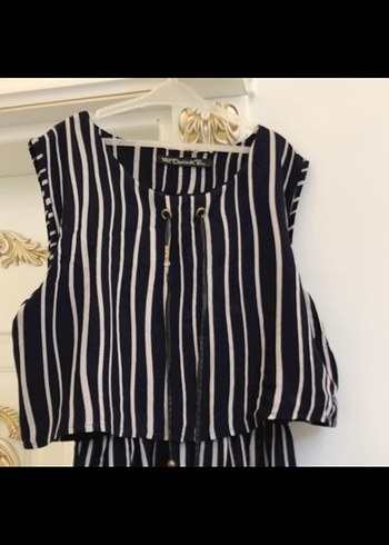 Kadın Lacivert Zebra Desenli Uzun Elbise - Görsel 2