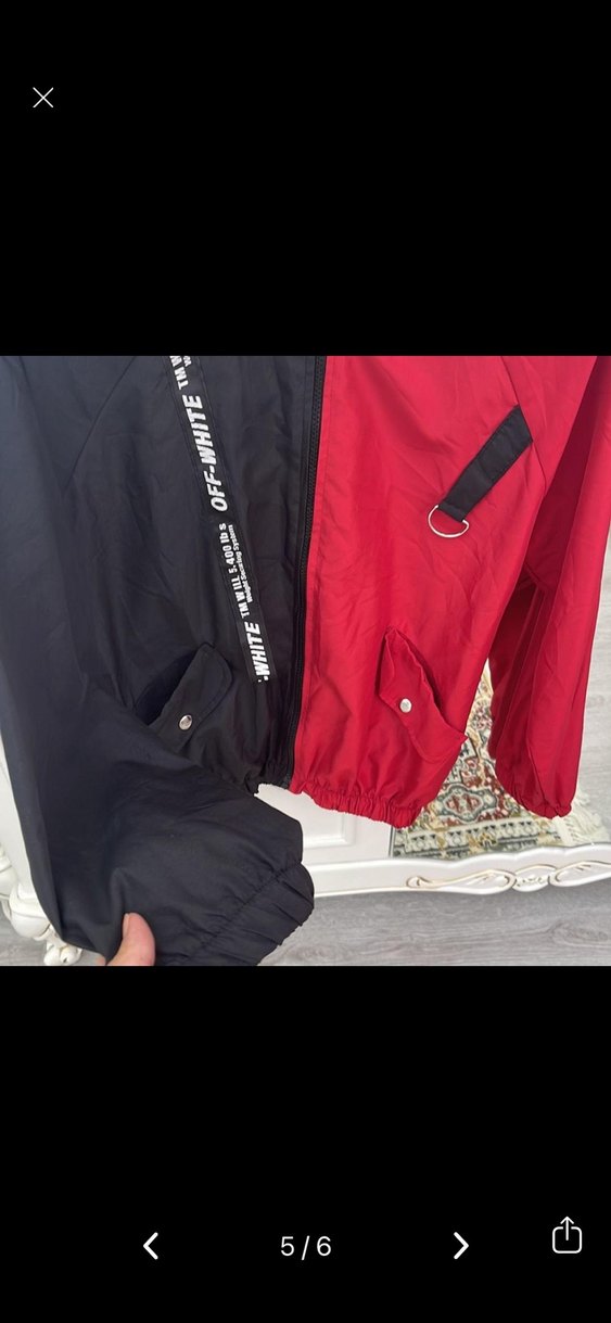 Kırmızı-Siyah Fermuarlı  Kadın Ceket yağmurluk - Görsel 2