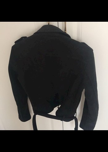 Siyah Süet Kemerli Kadın Deri Ceket - Görsel 4