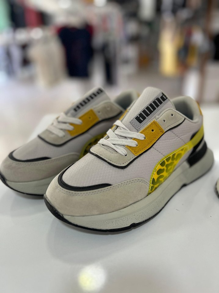 Sarı Gri Leopar Desenli Platform Spor Ayakkabı - Görsel 2