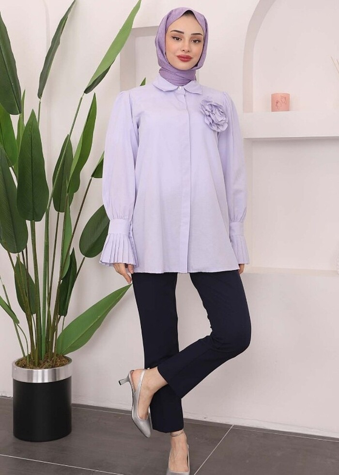 Broşlu Tunik Gömlek - Görsel 2