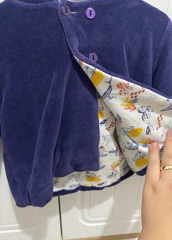 Düğmeli bebek kadife çeket - Görsel 2