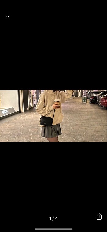 Pull&Bear Gri Pileli Etek