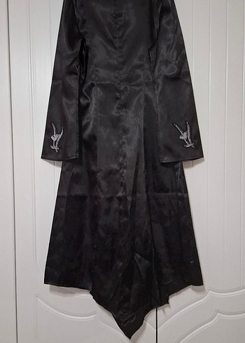 Nakışlı Siyah Uzun Kadın Giyimi - Görsel 4