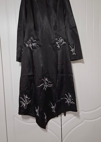Nakışlı Siyah Uzun Kadın Giyimi - Görsel 2