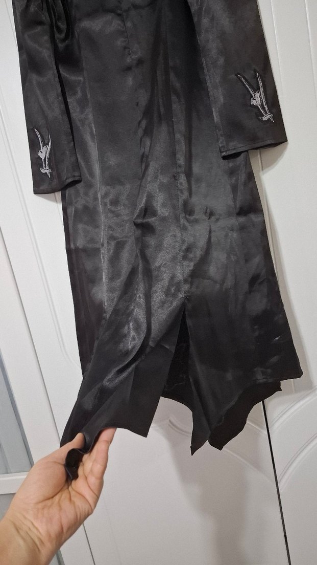 Nakışlı Siyah Uzun Kadın Giyimi - Görsel 5