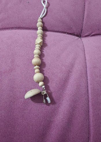 Doğal Ahşap Diş Kaşıyıcı ve Emzik Klipsi - Görsel 2