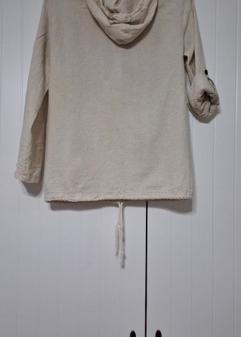 Düğmeli Nakışlı Bej Bohem Kadın Ceket - Görsel 4