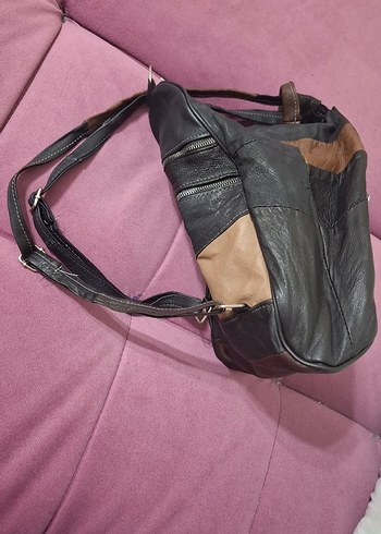 Deri Kahverengi Kadın Sırt Çantası - Görsel 4