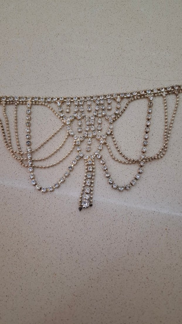 Pullu Beyaz Bohem vücut Zinciri - Görsel 2