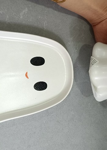 Sevimli Hayalet Tasarımlı Beyaz Kupa ve Tabak - Görsel 4