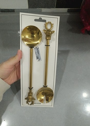 Altın Renk Parlak Çatal Kaşık Seti - Görsel 4
