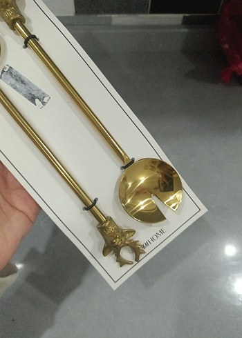 Altın Renk Parlak Çatal Kaşık Seti - Görsel 5