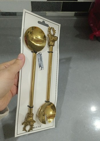 Altın Renk Parlak Çatal Kaşık Seti - Görsel 2