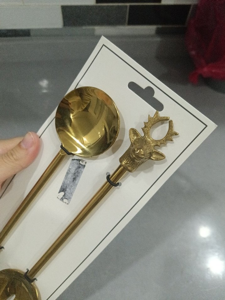 Altın Renk Parlak Çatal Kaşık Seti - Görsel 3