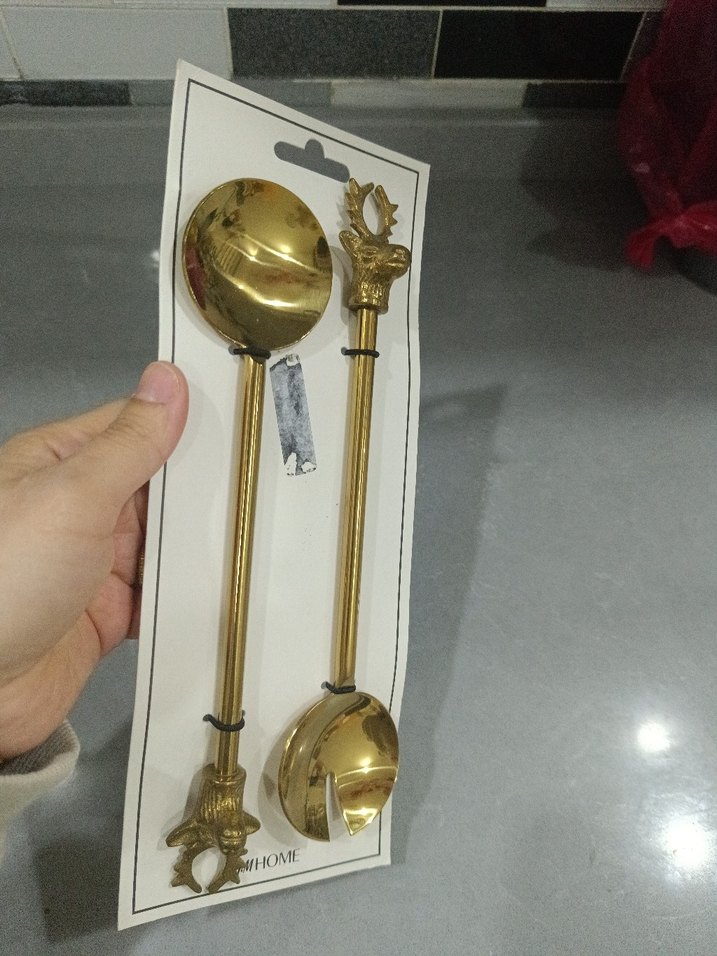 Altın Renk Parlak Çatal Kaşık Seti - Görsel 2