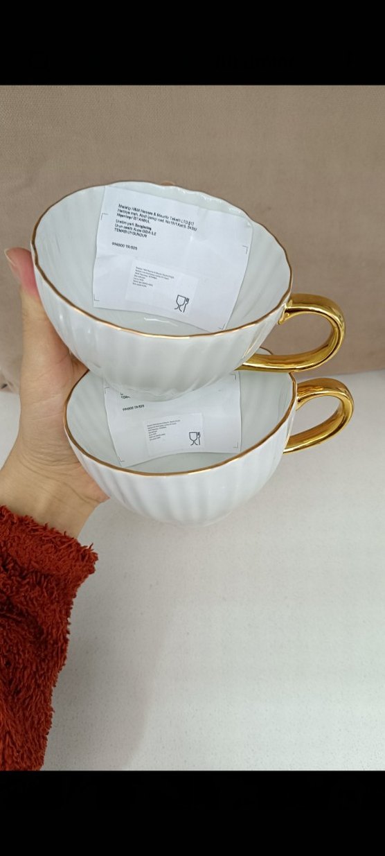 2 adet beyaz kupa sıfır etiketli ürünler - Görsel 2