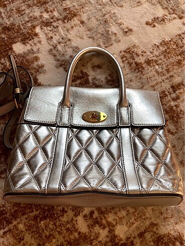 Mulberry kapitone silver çanta