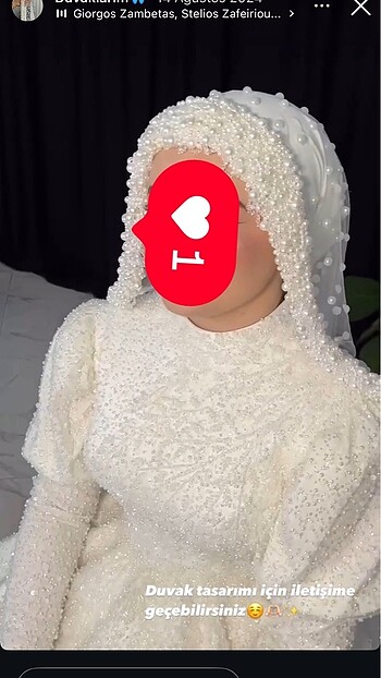 İncili tasarım duvak