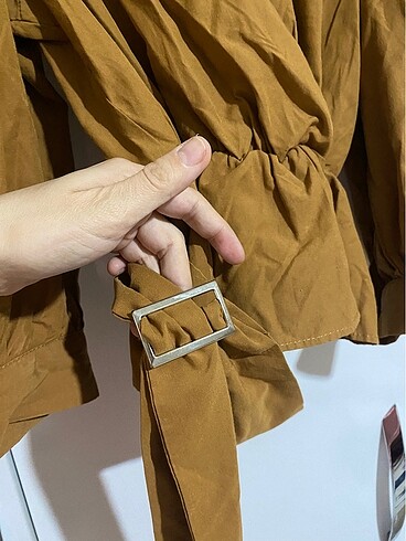 s Beden camel Renk Trendyol bluz