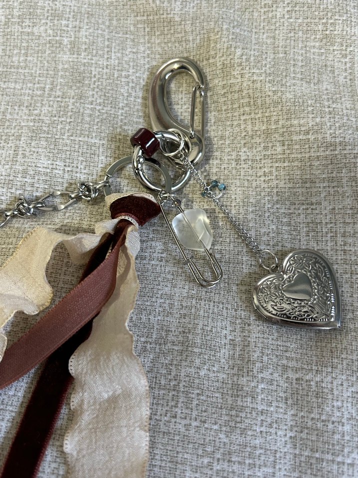 Bej Püsküllü Bohem Kadın Anahtarlık/ çanta charm - Görsel 3