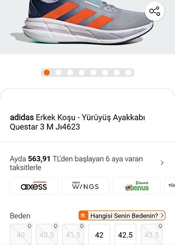 Gri Adidas Erkek Koşu ve Antrenman Ayakkabısı - Görsel 5