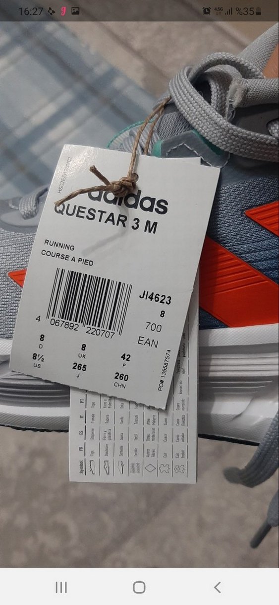 Gri Adidas Erkek Koşu ve Antrenman Ayakkabısı - Görsel 3